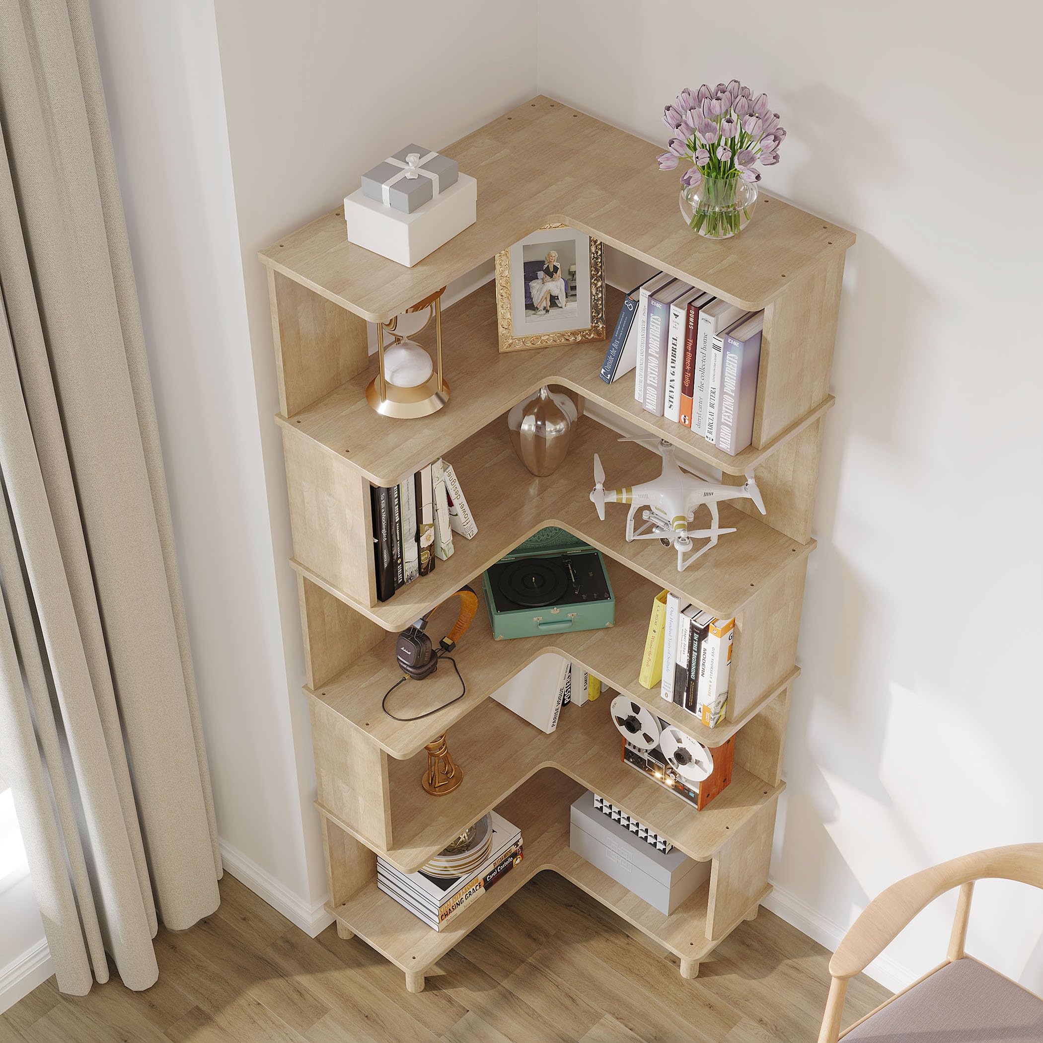 Amazon.com: BALANBO Corner Bookshelf, Multi-Layer Display Shelf